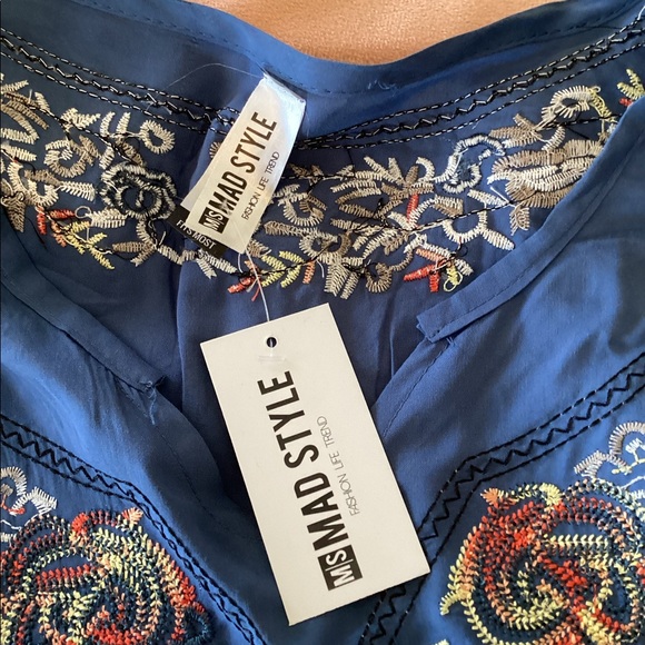 Embroidered Blue Top - Picture 7 of 10